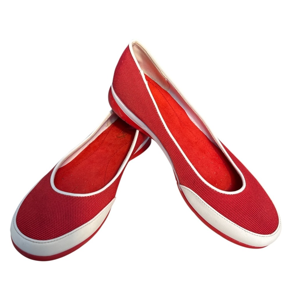 Chaps Women's Charleen Canvas Slip On Comfort Shoes Red White Size 7B